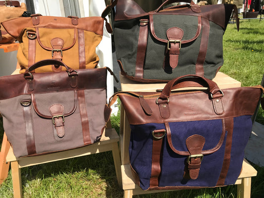 The Melton. A lightweight, country styled canvas and leather shoulder bag by Burghley Bags