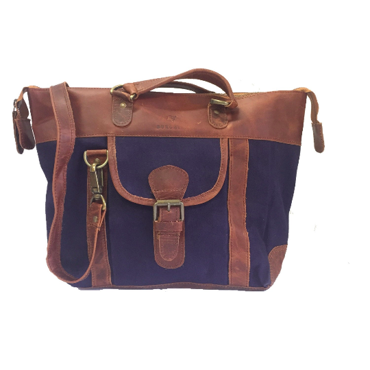 The Melton. A lightweight, country styled canvas and leather shoulder bag by Burghley Bags