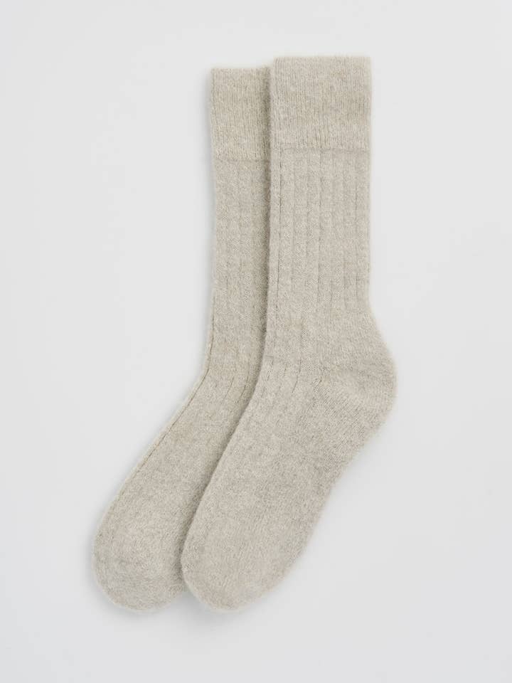 Ribbed Alpaca Socks
