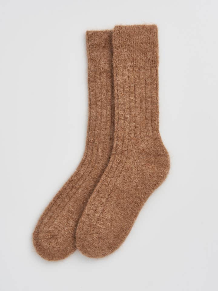 Ribbed Alpaca Socks