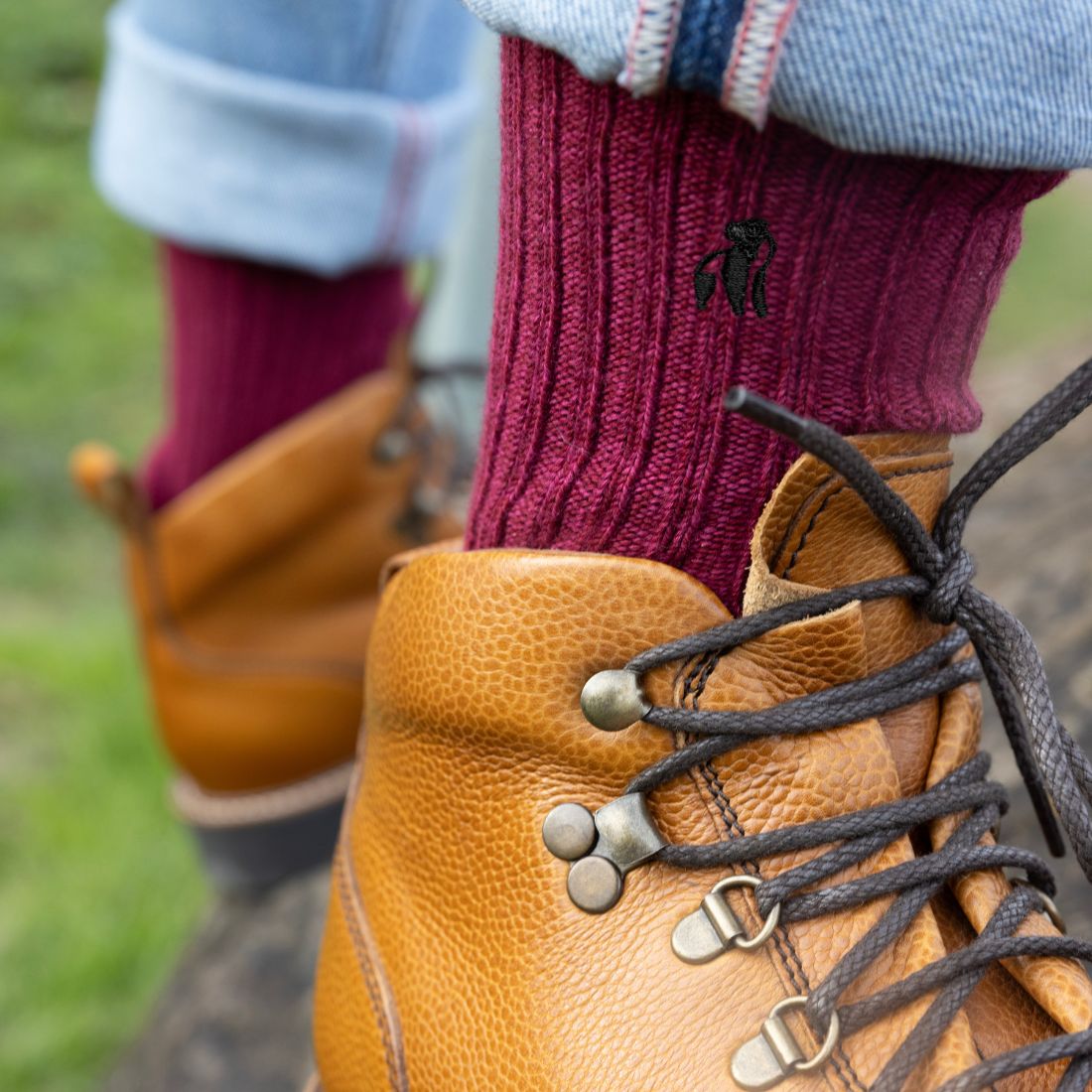 Burgundy Boot Socks