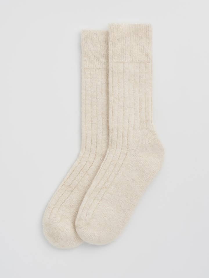 Ribbed Alpaca Socks