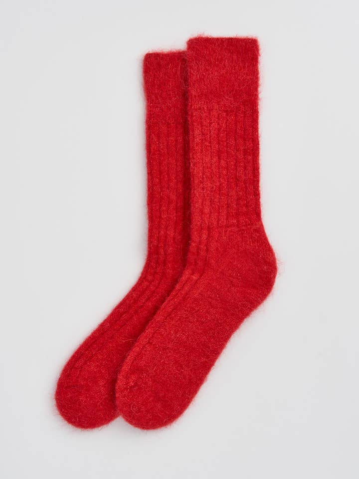 Ribbed Alpaca Socks
