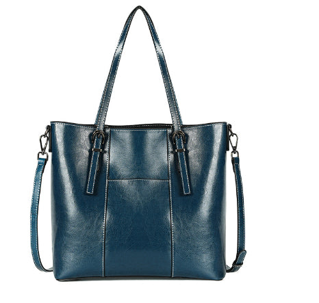 Leather Messenger Tote Bag