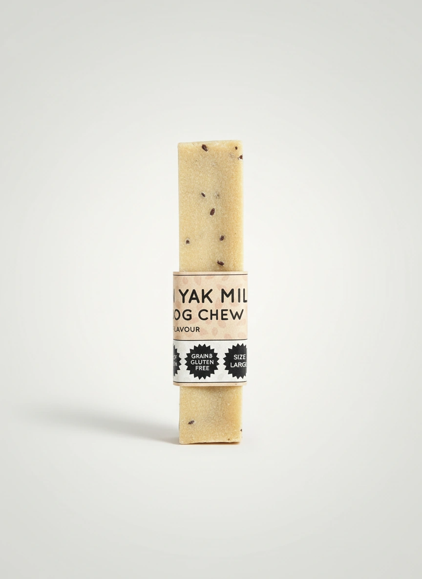 Yak milk dog chew on a white background