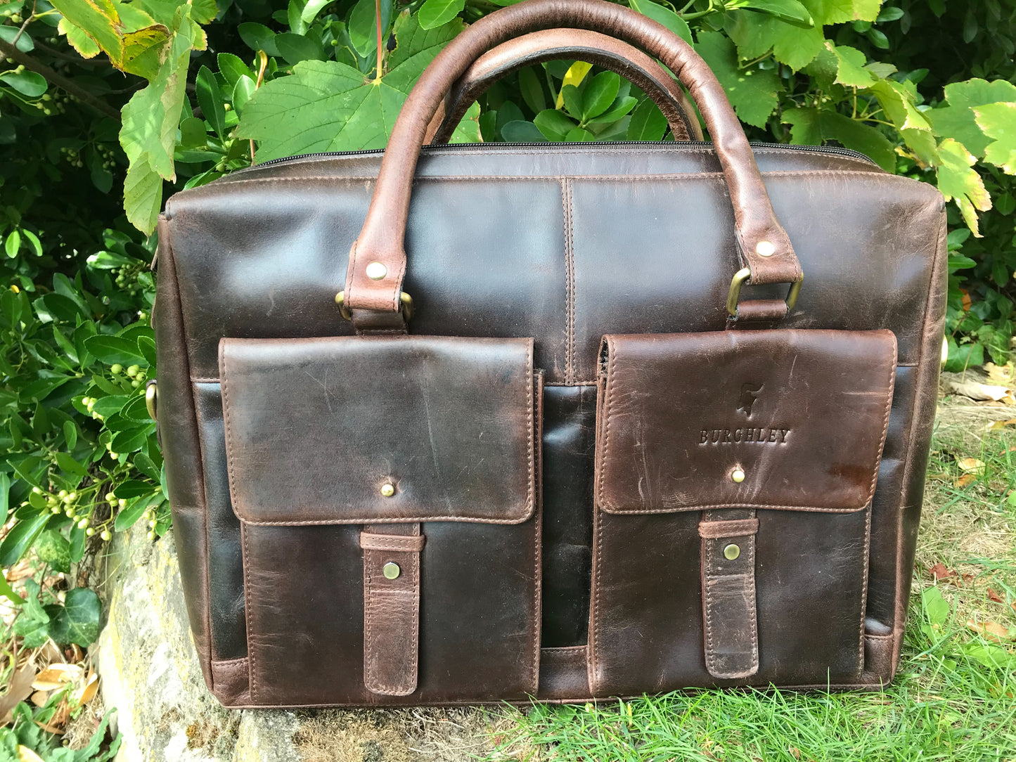 The Ashton. A handmade leather briefcase by Burghley Bags.