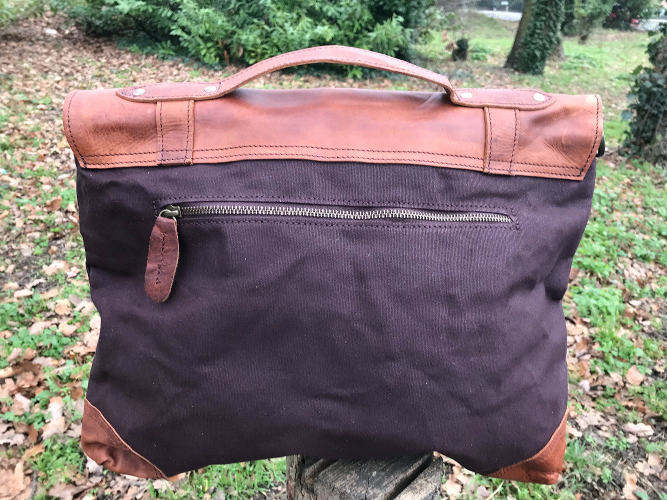 The Granby vintage leather casual briefcase by Burghley Bags