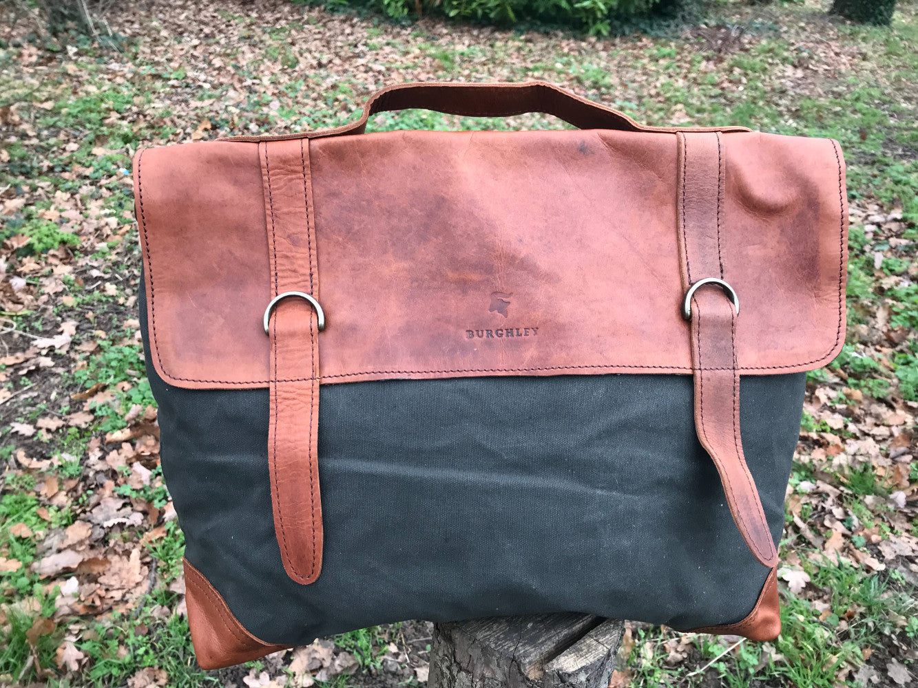 The Granby vintage leather casual briefcase by Burghley Bags