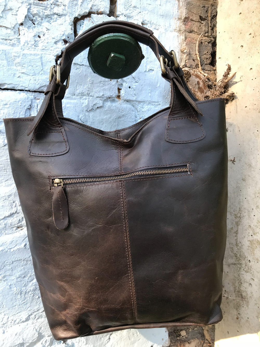 The Gretton. A handmade vintage leather tote by Burghley Bags