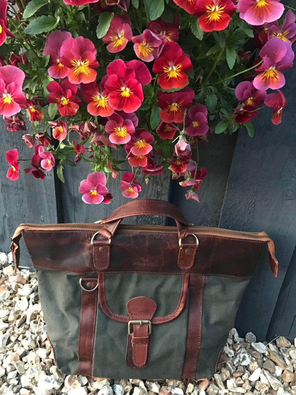 The Melton. A lightweight, country styled canvas and leather shoulder bag by Burghley Bags